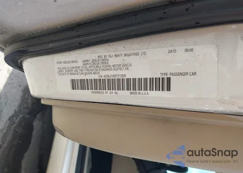 2009 Subaru Legacy 2.5I z USA, uszkodzony, nr VIN 4S3BL616297212859